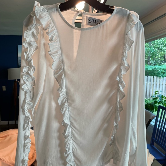 White ruffly top - Picture 8 of 12